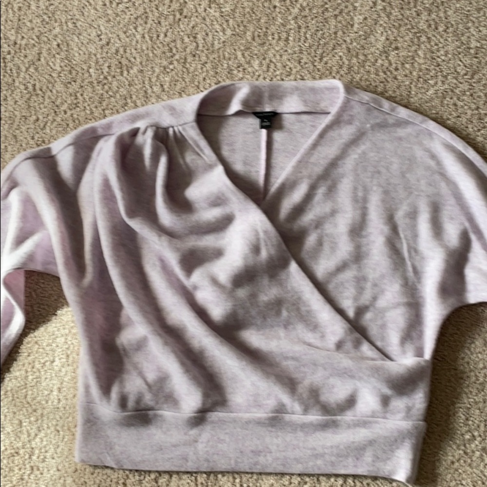 Ann Taylor Banded Hem Wrap Top